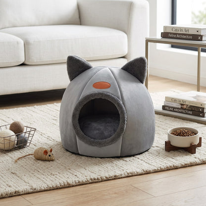 Cozy Pet Cave Bed for Cats and Small Dogs